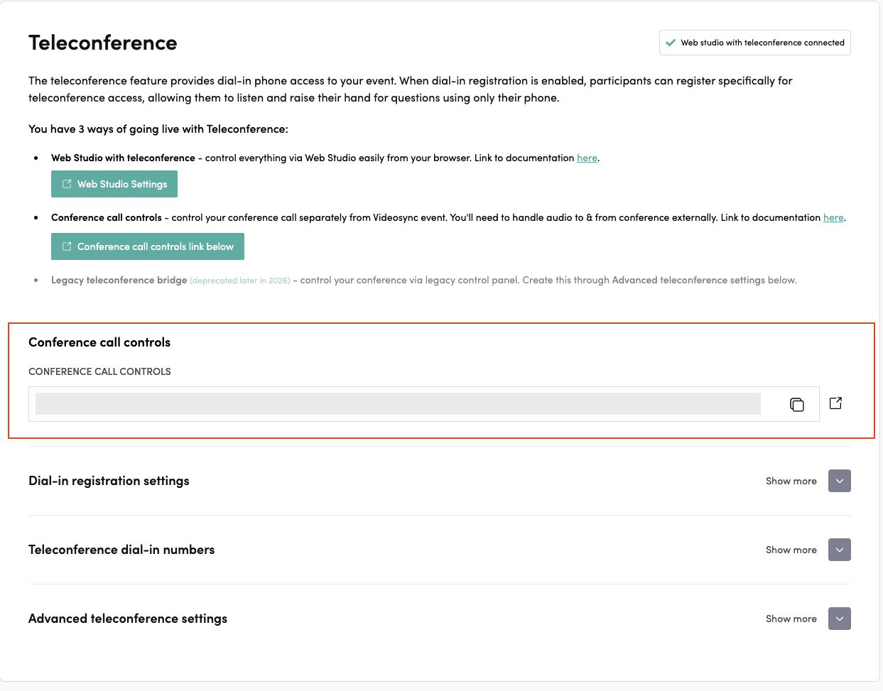 Conference Call Admin Interface